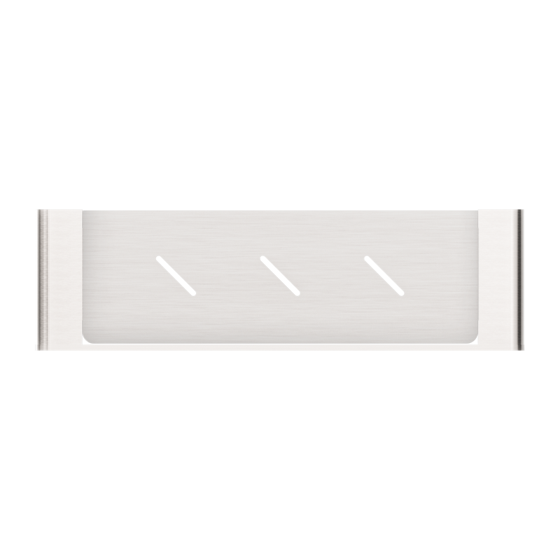 NERO BIANCA METAL SHOWER SHELF 423MM BRUSHED NICKEL