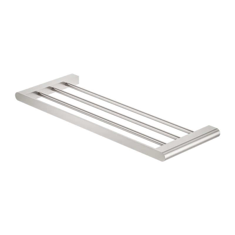 NERO BIANCA NON-HEATED TOWEL RACK 600MM BRUSHED NICKEL
