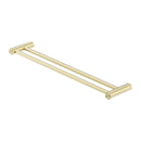 NERO ZEN NON-HEATED DOUBLE TOWEL RAIL BRUSHED GOLD (AVAILABLE IN 600MM AND 800MM)