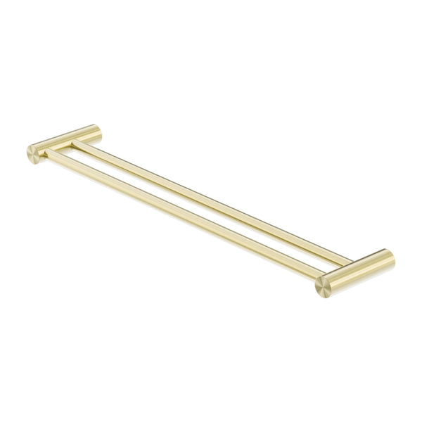 NERO ZEN NON-HEATED DOUBLE TOWEL RAIL BRUSHED GOLD (AVAILABLE IN 600MM AND 800MM)
