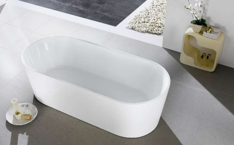 POSEIDON OVIA FREE STANDING BATH GLOSS WHITE (AVAILABLE IN 1200MM, 1300MM, 1400MM, 1500MM AND 1700MM)