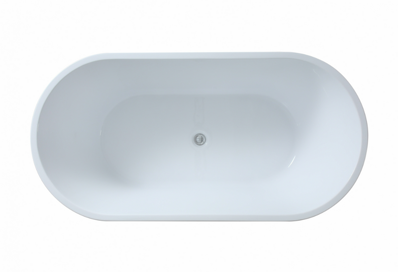 POSEIDON OVIA FREESTANDING BATHTUB GLOSS BLACK AND WHITE (AVAILABLE IN 1500MM AND 1700MM)