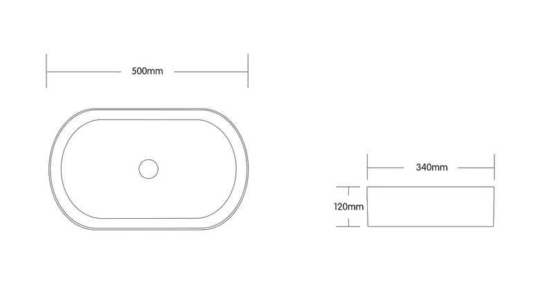 OTTI QUAY OVAL BASIN MATTE GREY 500MM