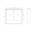 OTTI BOSTON MATTE WHITE WALL HUNG SHAVING CABINET 900MM