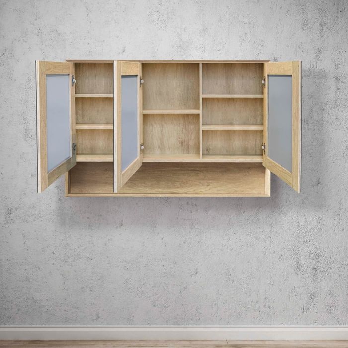 OTTI BYRON NATURAL OAK MIRROR SHAVING CABINET 1200MM