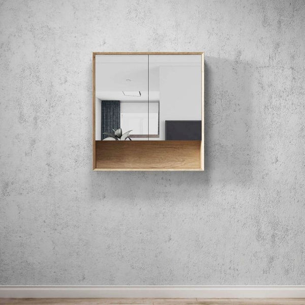 OTTI BYRON NATURAL OAK MIRROR SHAVING CABINET 750MM