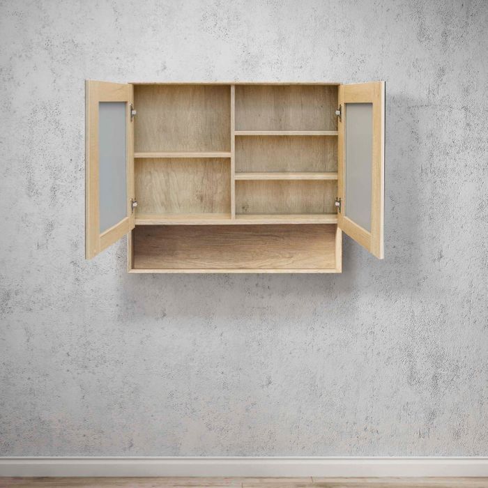 OTTI BYRON NATURAL OAK MIRROR SHAVING CABINET 900MM