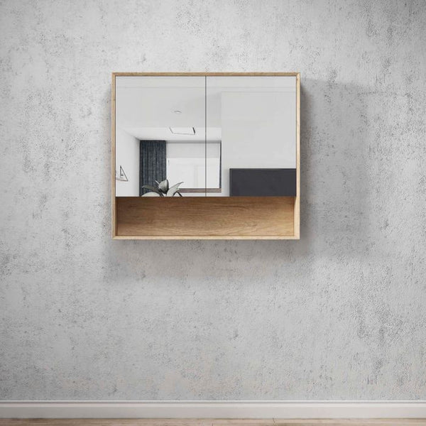 OTTI BYRON NATURAL OAK MIRROR SHAVING CABINET 900MM