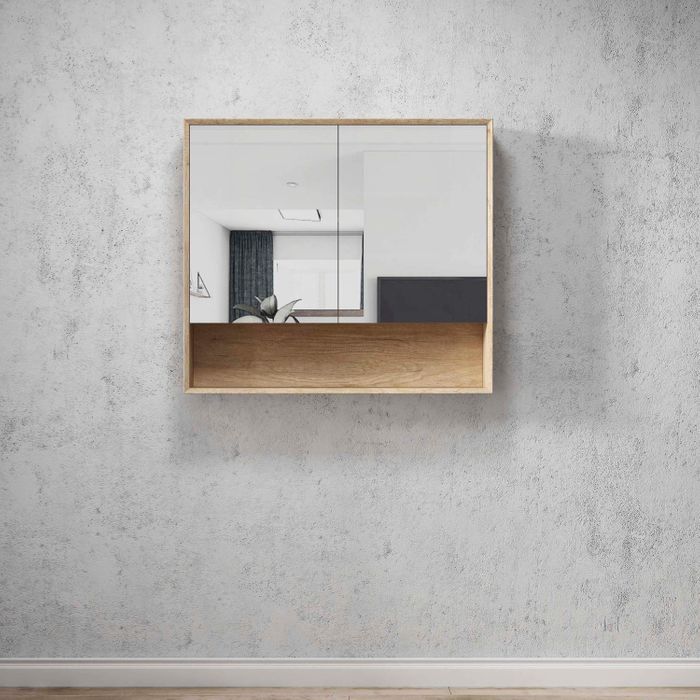 OTTI BYRON NATURAL OAK MIRROR SHAVING CABINET 900MM