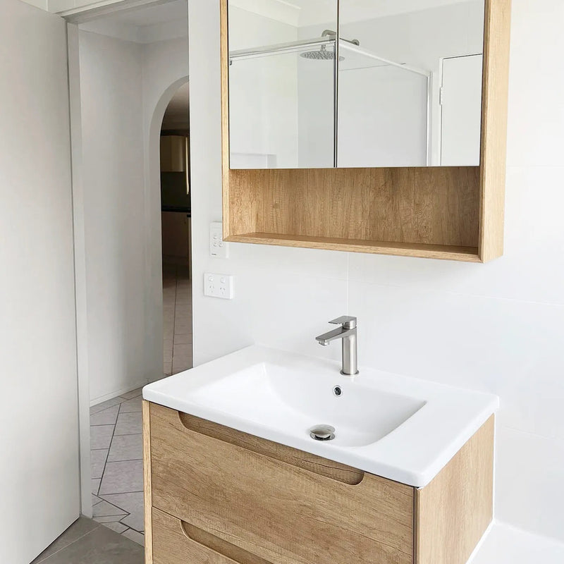OTTI BYRON NATURAL OAK MIRROR SHAVING CABINET 750MM