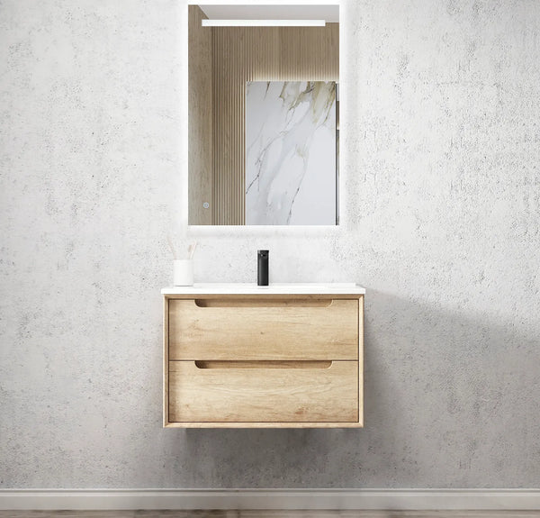 OTTI BYRON NATURAL OAK 750MM SINGLE BOWL WALL HUNG VANITY