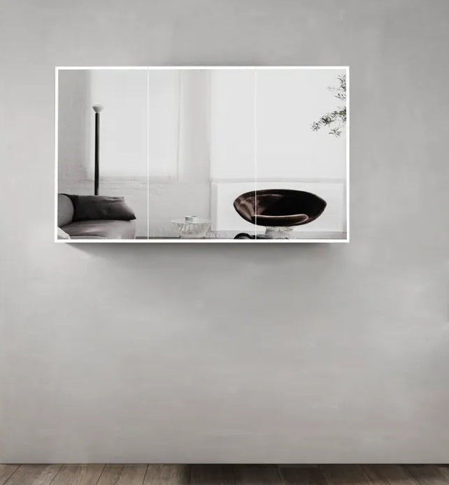 OTTI MOONLIGHT LED MATTE WHITE WALL HUNG SHAVING CABINET 1200MM