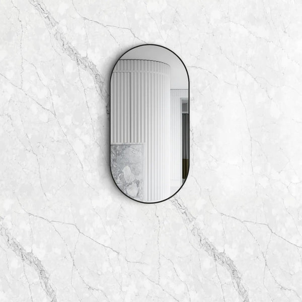 OTTI NOOSA BLACK OVAL MIRROR 900X450MM