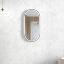 OTTI NOOSA FRAMED OVAL LED MIRROR MATTE BLACK 450X900MM