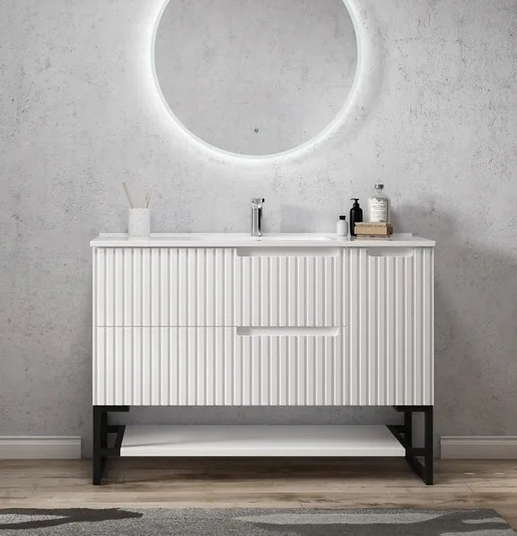 OTTI NOOSA MATTE WHITE 1200MM SINGLE BOWL FLOOR STANDING VANITY