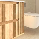 OTTI BYRON WOODLAND OAK FLUTED 600MM SINGLE BOWL WALL HUNG VANITY