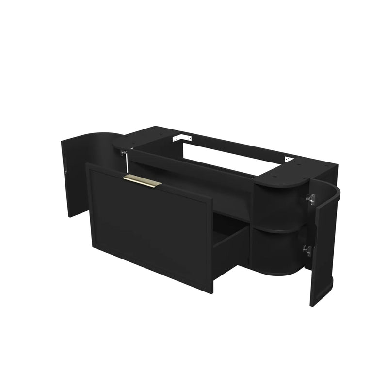 OTTI HAMPSHIRE SATIN BLACK 1200MM CURVE SINGLE BOWL WALL HUNG VANITY
