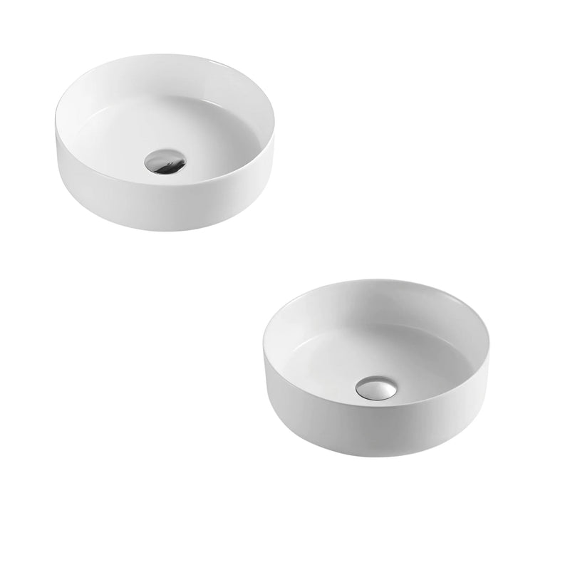 POSEIDON FINE CERAMIC BASIN ULTRA SLIM GLOSS WHITE 346MM