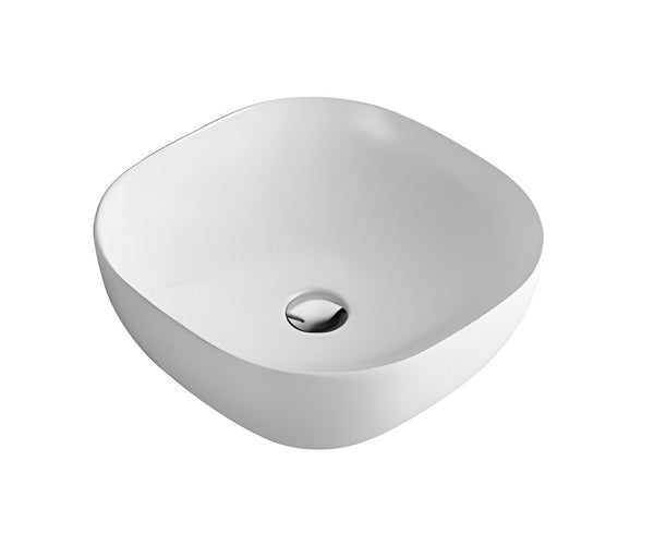 POSEIDON FINE CERAMIC BASIN ULTRA SLIM GLOSS WHITE 375MM