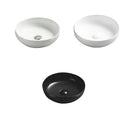 POSEIDON ROUND ABOVE COUNTER CERAMIC ART BASIN GLOSS WHITE 370MM
