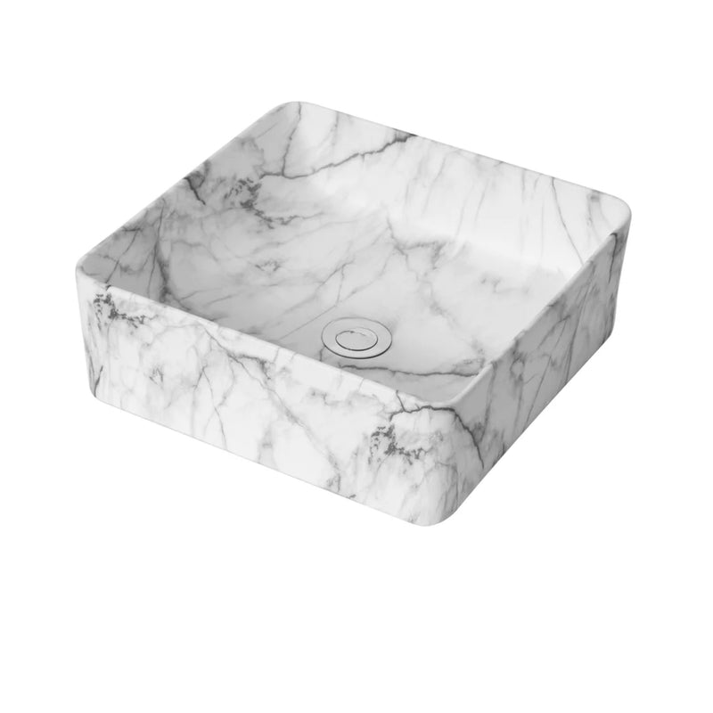 POSEIDON FINE CERAMIC BASIN MATTE WHITE CARRARA 360MM