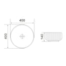 CETO CASCADE FLUTED ROUND ABOVE COUNTER BASIN MATTE WHITE 400MM