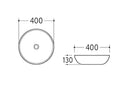 POSEIDON FINE CERAMIC BASIN MATTE BLACK 400MM