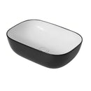 POSEIDON FINE CERAMIC BASIN GLOSS BLACK AND WHITE 460MM