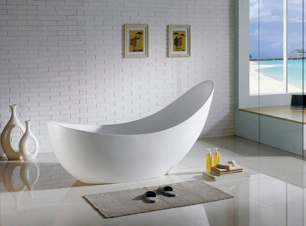 POSEIDON POSH FREESTANDING BATHTUB MATTE WHITE NON-OVERFLOW (AVAILABLE IN 1500MM AND 1685MM)