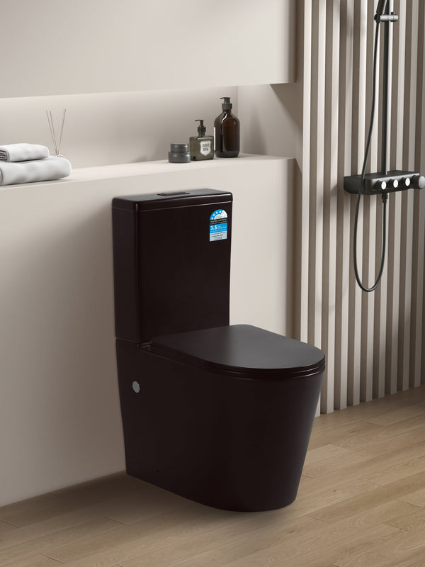 POSEIDON AVIS RIMLESS BACK TO WALL TOILET SUITE MATTE BLACK