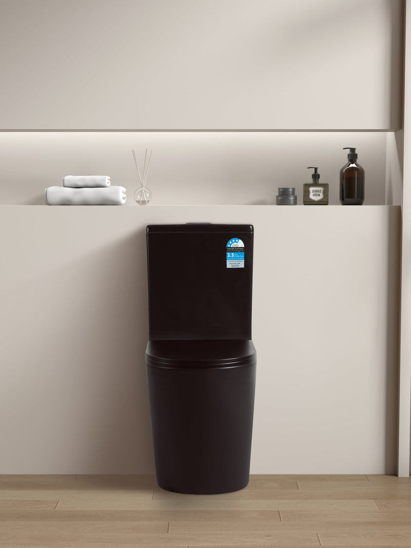 POSEIDON AVIS RIMLESS BACK TO WALL TOILET SUITE MATTE BLACK