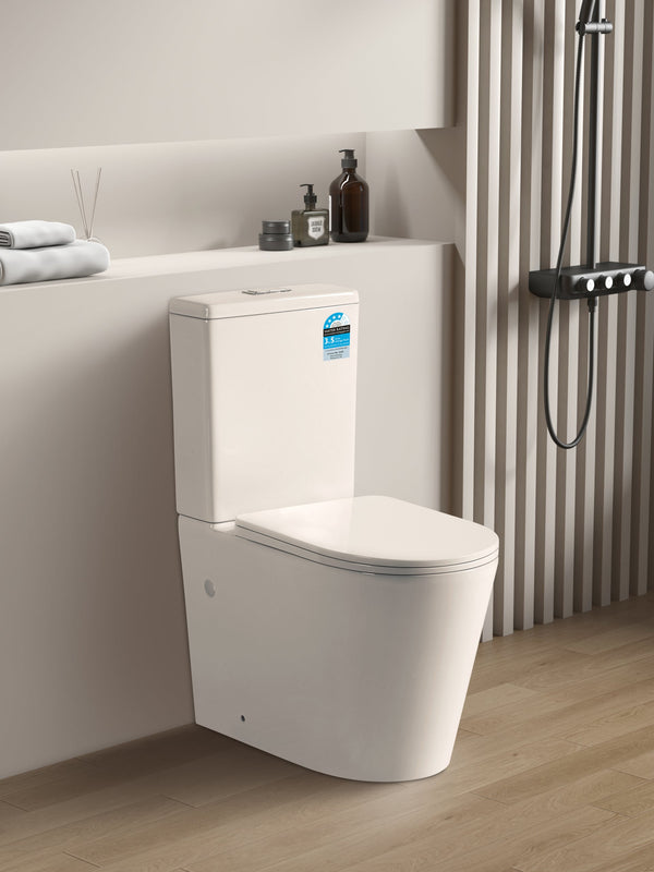 POSEIDON AVIS RIMLESS BACK TO WALL TOILET SUITE GLOSS WHITE