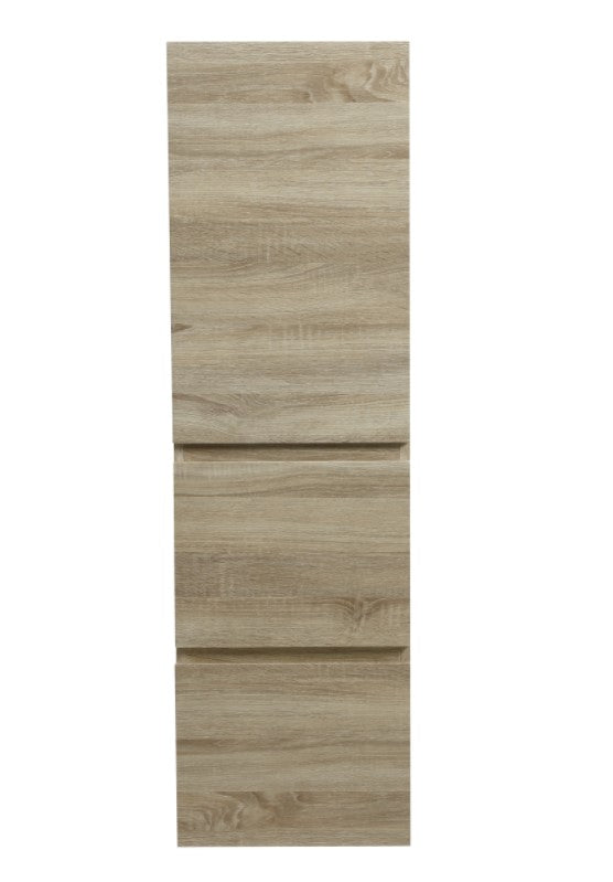 POSEIDON WALL HUNG TALL BOY WHITE OAK 400MM X 1350MM