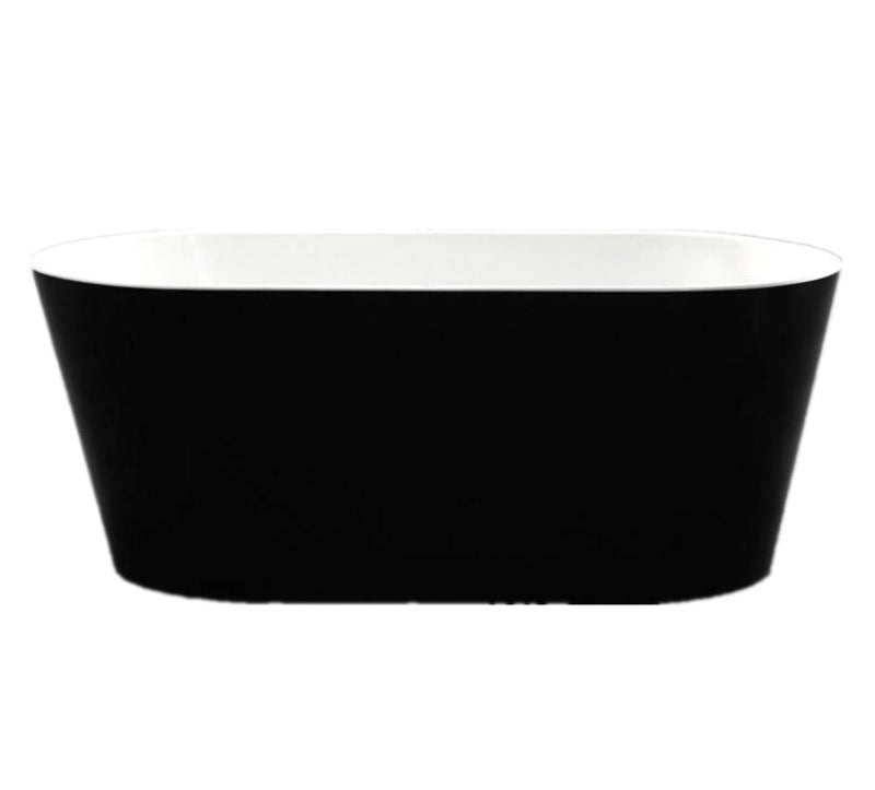 POSEIDON OVIA FREESTANDING BATHTUB GLOSS BLACK AND WHITE (AVAILABLE IN 1500MM AND 1700MM)