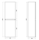 POSEIDON MATTE WHITE WALL HUNG TALL BOY 400MM X 1350MM