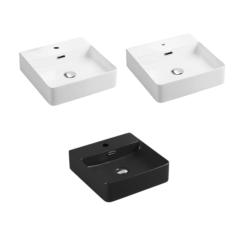 POSEIDON WALL HUNG / ABOVE COUNTER BASIN GLOSS WHITE 420MM