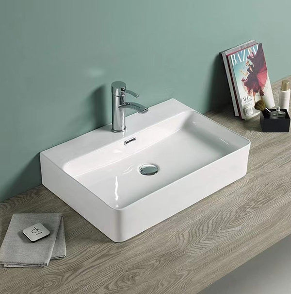 POSEIDON WALL HUNG / ABOVE COUNTER BASIN GLOSS WHITE 600MM