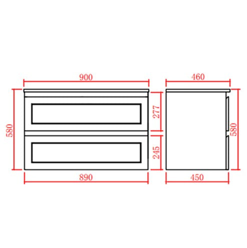 CETO FREMANTLE MATTE BLACK 900MM SINGLE BOWL WALL HUNG VANITY