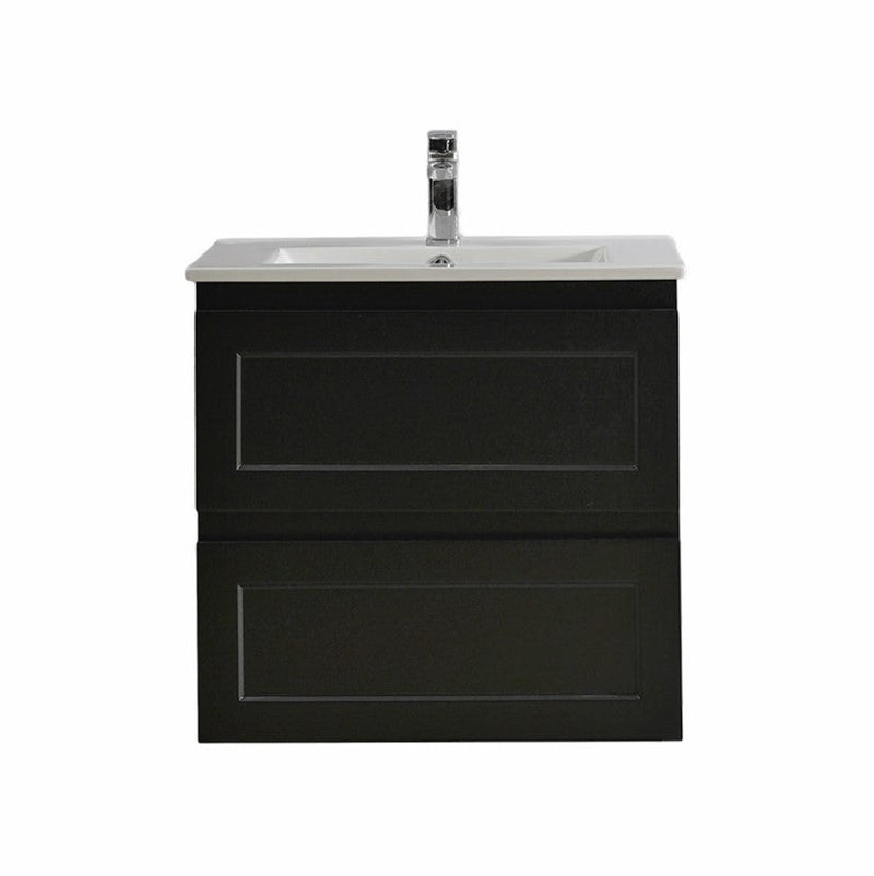 CETO FREMANTLE MATTE BLACK 600MM SINGLE BOWL WALL HUNG VANITY