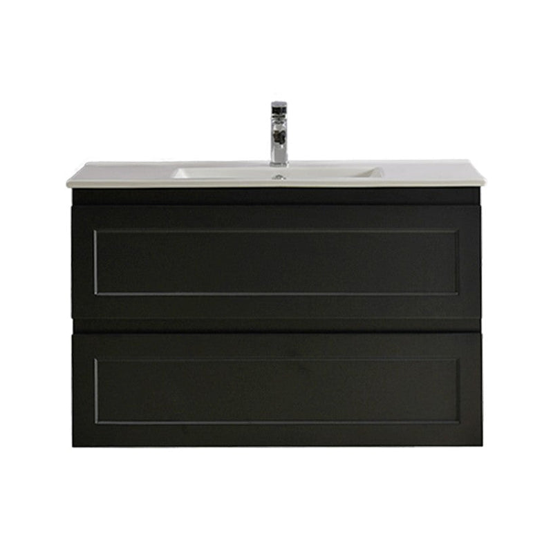 CETO FREMANTLE MATTE BLACK 900MM SINGLE BOWL WALL HUNG VANITY