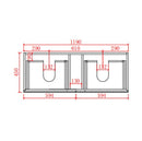 CETO FREMANTLE MATTE BLACK 1200MM DOUBLE BOWL WALL HUNG VANITY