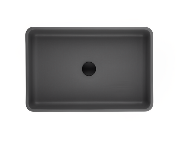 POSEIDON QUARTZ ART BASIN MATTE BLACK 600MM