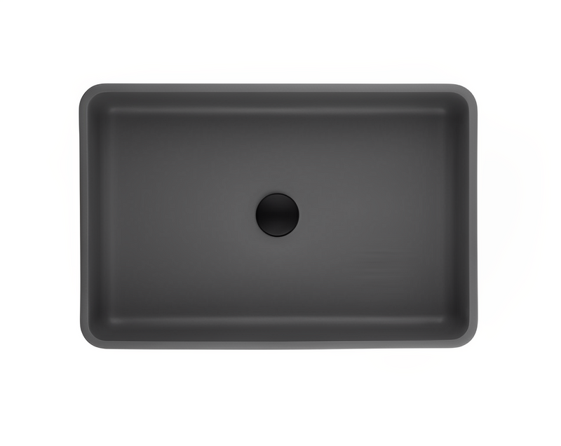 POSEIDON QUARTZ ART BASIN MATTE BLACK 600MM