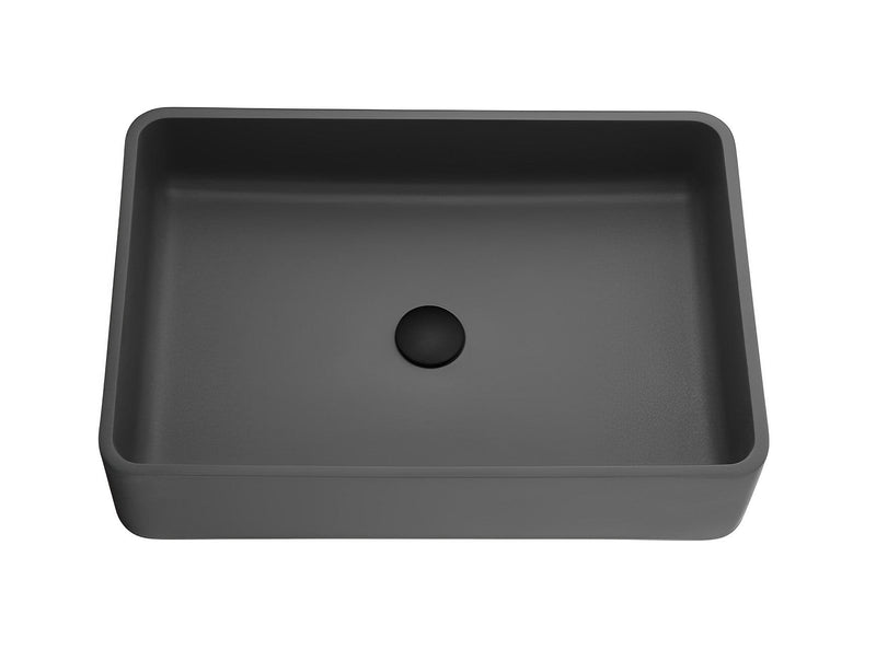 POSEIDON QUARTZ ART BASIN MATTE BLACK 600MM