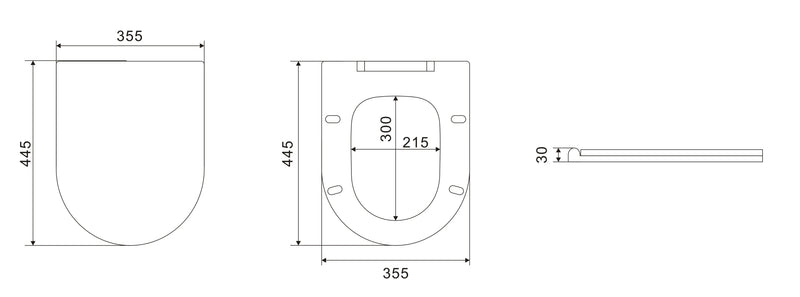 POSEIDON AVIS RIMLESS WALL HUNG PAN MATTE WHITE