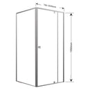 BELLA VISTA OLIVIA SEMI FRAMED PIVOT DOOR FRONT AND RETURN PANEL SHOWER SCREEN BLACK