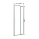 BELLA VISTA LAYLA SEMI FRAMED TRIPLE DOOR 2 SLIDING AND 1 FIXED FRONT ONLY PANEL CHROME