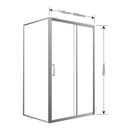 BELLA VISTA MIRAMAR SEMI FRAMED SLIDING FRONT AND RETURN PANEL SHOWER SCREEN CHROME