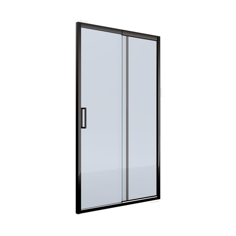 BELLA VISTA MIRAMAR SEMI FRAMED SLIDING FRONT ONLY SHOWER SCREEN BLACK