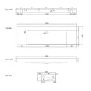 OTTI MOONLIGHT WHITE 1500MM DOUBLE BOWL WALL HUNG CABINET AND BASIN